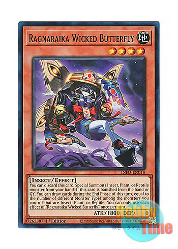 画像1: 英語版 INFO-EN018 Ragnaraika Wicked Butterfly 蕾禍ノ姫邪眼 (スーパーレア) 1st Edition