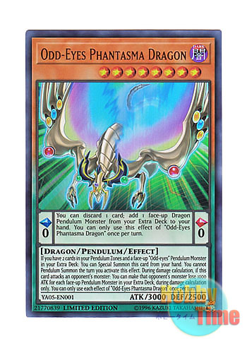 英語版 YA05-EN001 Odd-Eyes Phantasma Dragon オッドアイズ