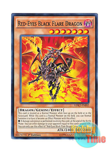 英語版 LDK2-ENJ02 Red-Eyes Black Flare Dragon 真紅眼の黒炎竜 