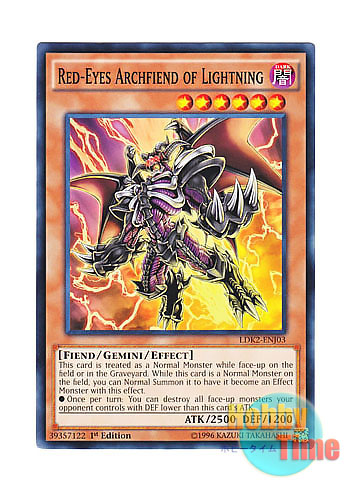 英語版 LDK2-ENJ03 Red-Eyes Archfiend of Lightning 真紅眼の凶雷皇－エビル・デーモン (ノーマル) 1st  Edition