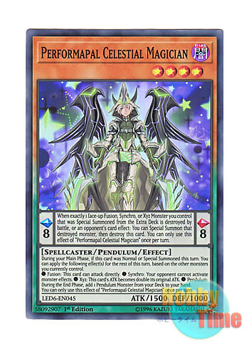 英語版 LED6-EN045 Performapal Celestial Magician EM天空の魔術師 (スーパーレア) 1st Edition