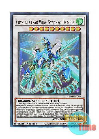 英語版 LED8-EN005 Crystal Clear Wing Synchro Dragon クリスタルクリアウィング・シンクロ・ドラゴン  (ウルトラレア) 1st Edition