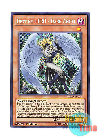 英語版 DESO-EN005 Destiny HERO - Dark Angel D-HERO ダークエンジェル (シークレットレア) 1st  Edition