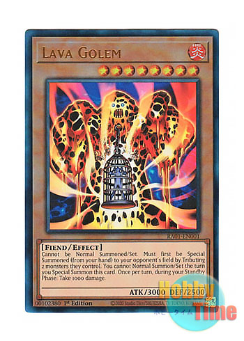 英語版 RA01-EN001 Lava Golem 溶岩魔神ラヴァ・ゴーレム (プリズマティックアルティメットレア) 1st Edition